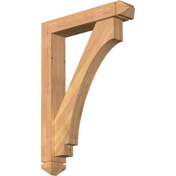 Ekena Millwork Imperial Arts and Crafts Smooth Bracket w/ Offset Brace, Western Red Cedar, 5 1/2"W x 28"D x 40"H BKT0604X28X40IMP03SWR - main